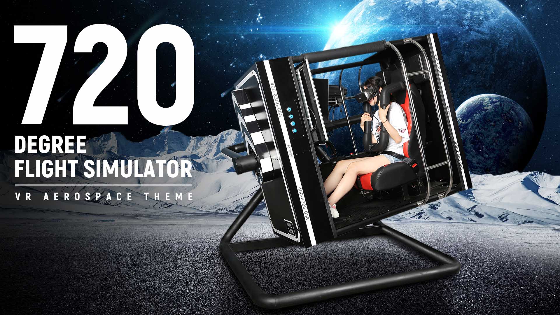 Jogos de Simulador de voo de 720 graus VR 360 com dois jogadores