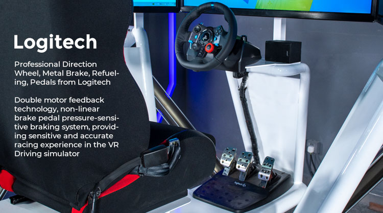 9D VR Three 3 Screen 6 Dof Racing Simulator